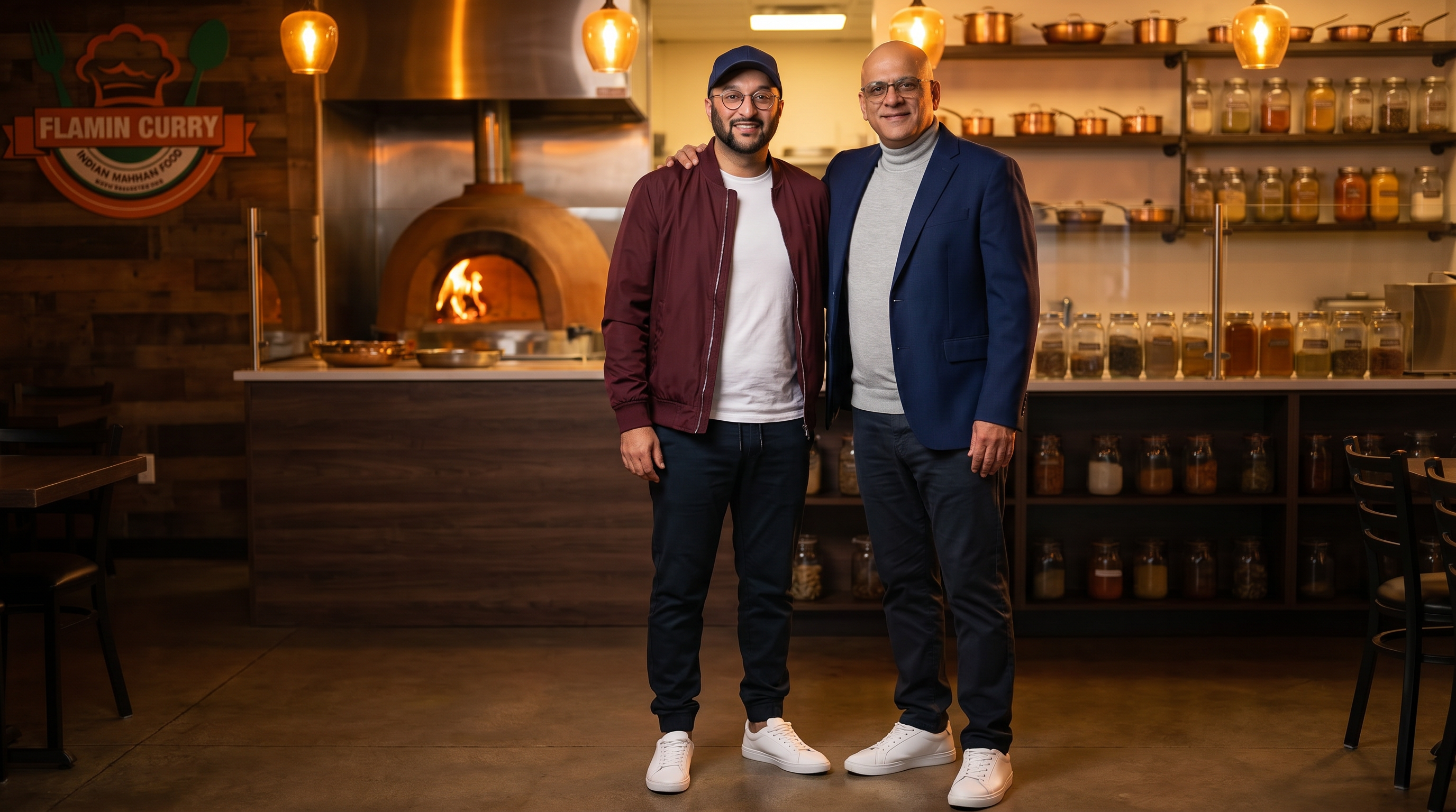 Flamin Curry founders — editorial portrait