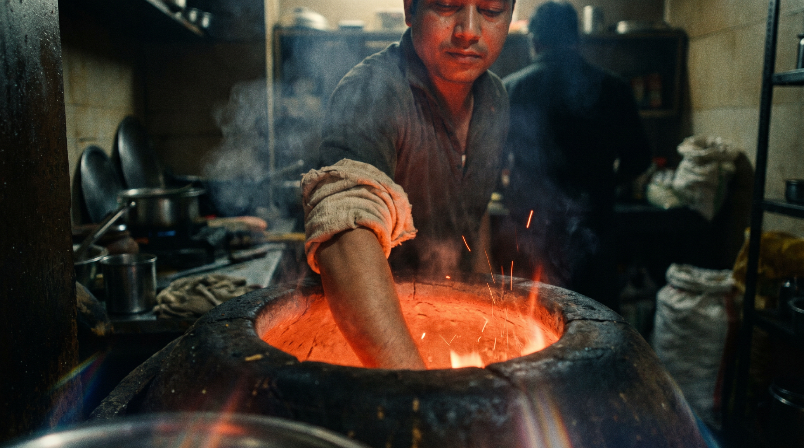 Hand in tandoor