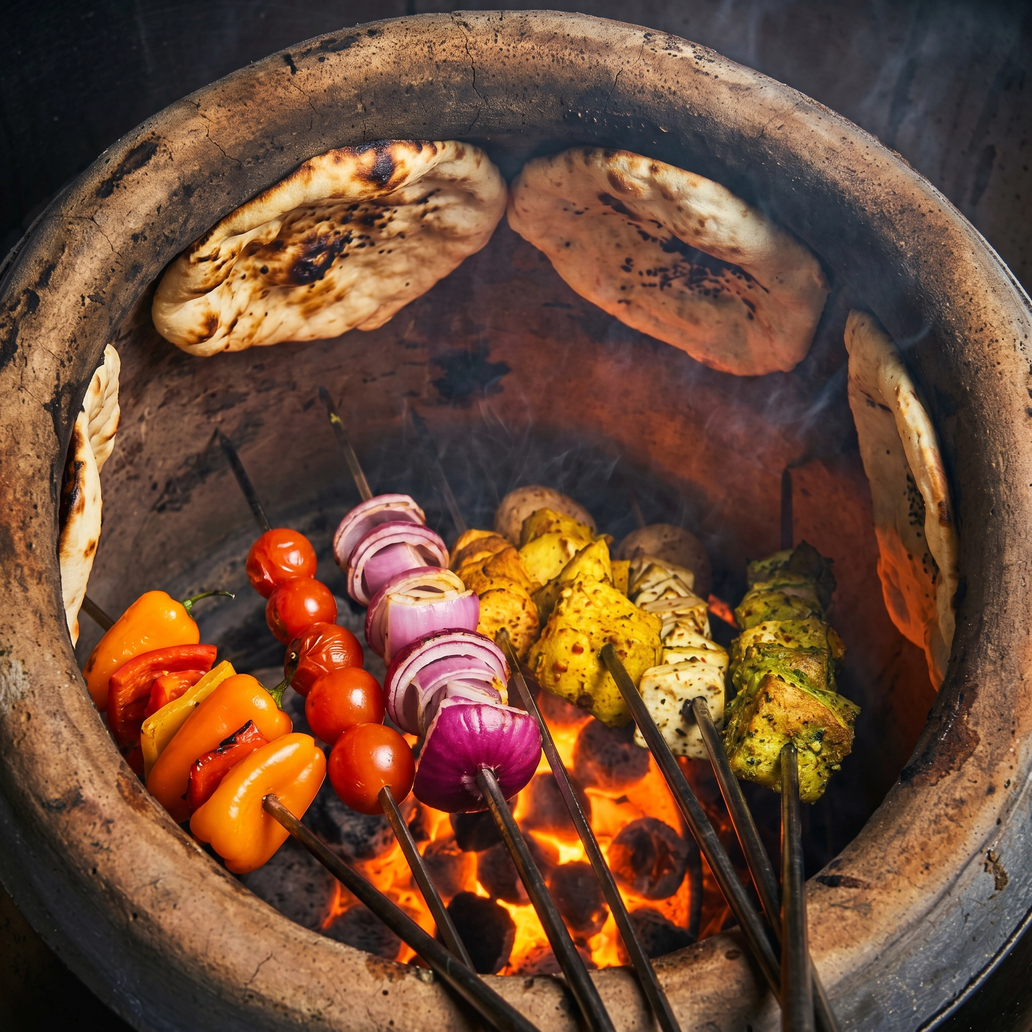 Inside the tandoor